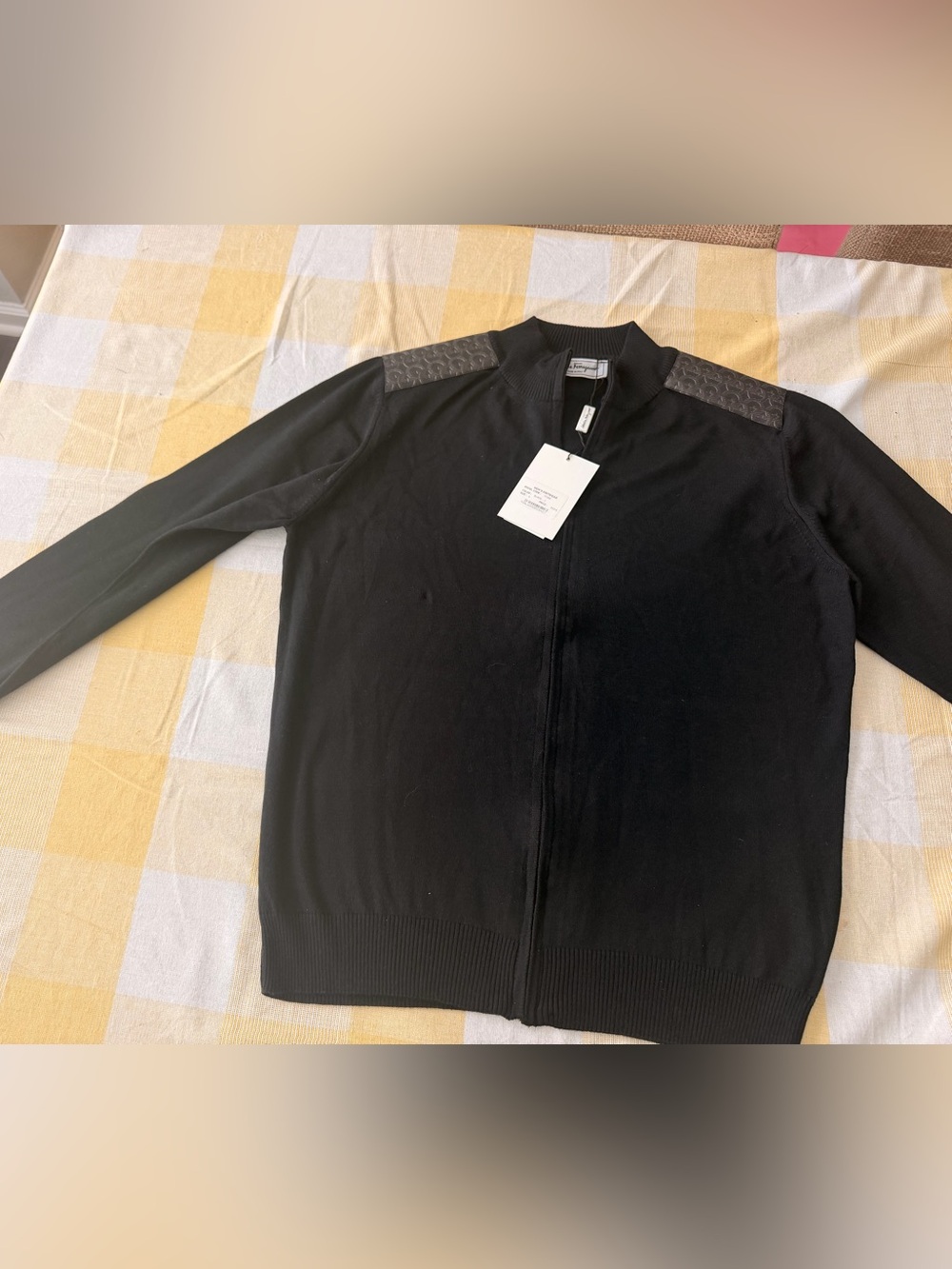 Salvatore Ferragamo Black Men's Zip-Up Sweater - Picture 2 of 16